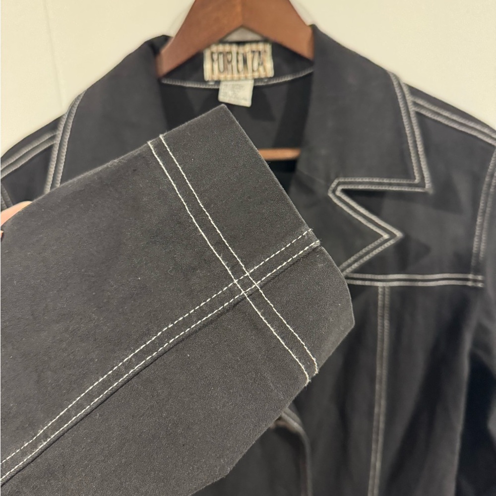 Forenza Topstitched Jacket Size 10 Medium Vintage Double Breasted - Picture 3 of 5